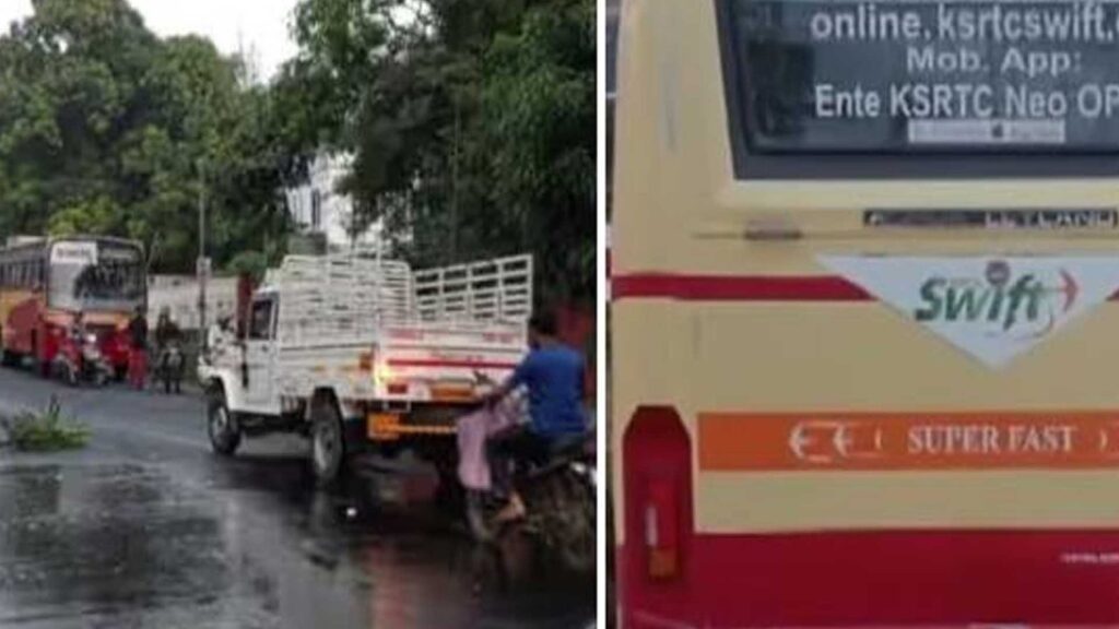 റോ​ഡ് മു​റി​ച്ചു​ക​ട​ക്കു​ന്ന​തി​നി​ടെ സ്വി​ഫ്റ്റ് ബ​സ് ഇ​ടി​ച്ച് ര​ണ്ടു സ്ത്രീ​ക​ൾക്ക് ദാരുണാന്ത്യം