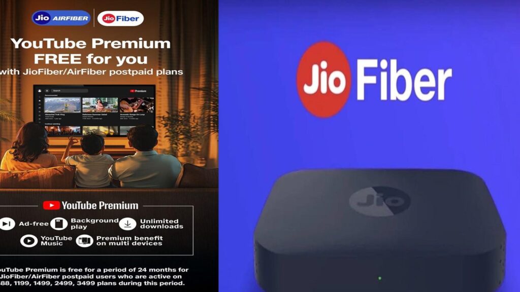ജിയോഎയർഫൈബർ, ജിയോഫൈബർ ഉപയോക്താക്കൾക്ക് യൂട്യൂബ് പ്രീമിയം സൗജന്യമായി ആസ്വദിക്കാം