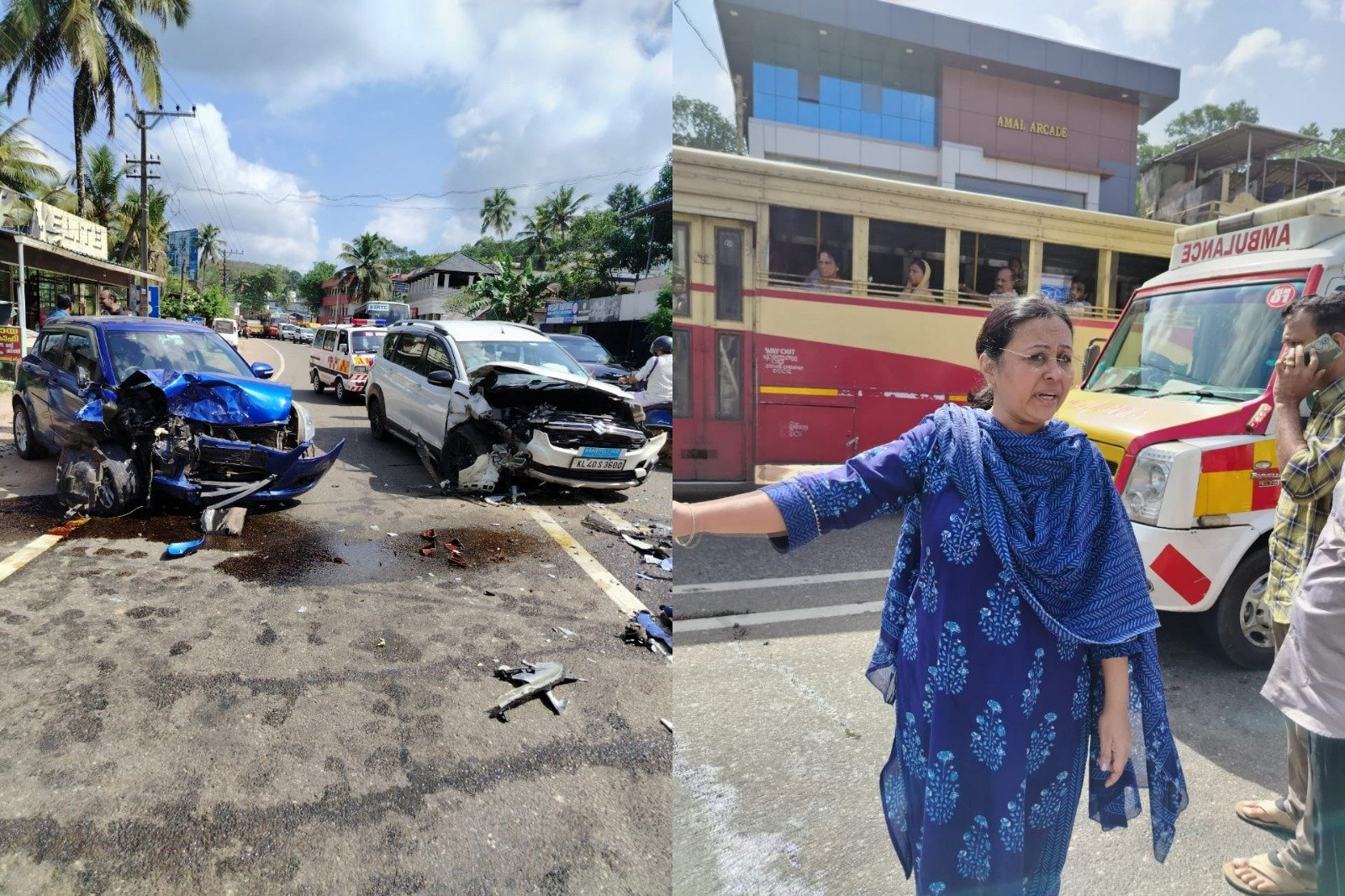 നിലമേല്‍ വാഹനാപകടം: പരിക്കേറ്റവര്‍ക്ക് സഹായവുമായി മന്ത്രി വീണാ ജോര്‍ജ്