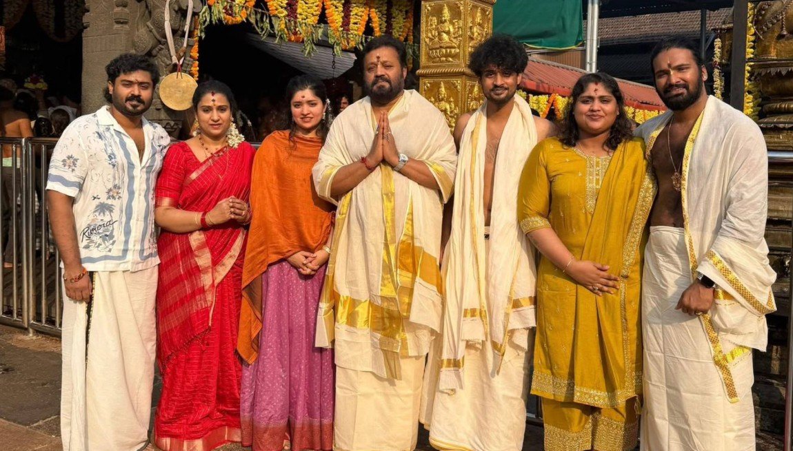 കൊല്ലൂർ മൂകാംബിക ക്ഷേത്രത്തിൽ കുടുംബസമേതമെത്തി പ്രാർത്ഥിച്ച് കേന്ദ്രമന്ത്രി സുരേഷ് ​ഗോപി