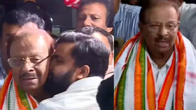 കെ സുധാകരൻ കണ്ണൂരിൽ തിരിച്ചെത്തി; വിമാനത്താവളത്തിൽ വൻസ്വീകരണമൊരുക്കി പ്രവർത്തകർ