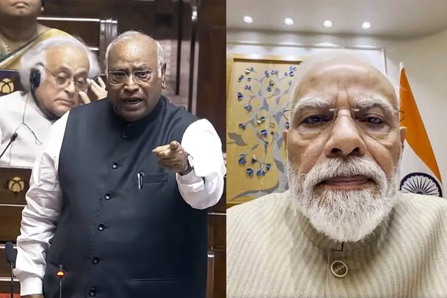 രാത്രിയിൽ വീഡിയോ സന്ദേശം പറയാതെ പാർലമെന്റിൽ പ്രതികരിക്കു; പ്രധാനമന്ത്രിക്കെതിരെ ഖാർഗെ