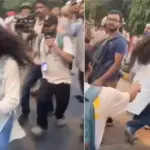 ഗ്യാനേഷ് കുമാറിന്റെ രാജി ആവശ്യപ്പെട്ട് പ്രതിഷേധം; പൊലീസ് ബസിന്റെ താക്കോൽ ഊരി യുവതി